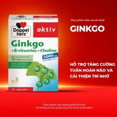 Doppelherz Ginkgo + B-vitamins + Choline (Hộp 30 viên) - Hỗ trợ tuần hoàn máu não, tăng cường trí nhớ và sự minh mẫ