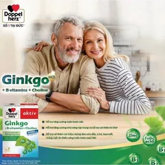 Doppelherz Ginkgo + B-vitamins + Choline (Hộp 30 viên) - Hỗ trợ tuần hoàn máu não, tăng cường trí nhớ và sự minh mẫ