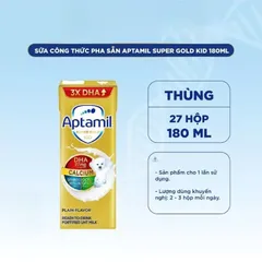 Lốc 3 Hộp Sữa pha sẵn Aptamil Super Gold Kid 3*180ml cho bé trên 1 tuổi - chính hãng