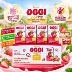 Lốc Sữa Oggi Gold Pro Pha Sẵn 110ml Vị Dâu Sữa | Hỗ Trợ Tiêu Hóa, Hấp Thu Tốt