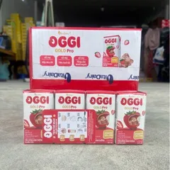 Lốc Sữa Oggi Gold Pro Pha Sẵn 110ml Vị Dâu Sữa | Hỗ Trợ Tiêu Hóa, Hấp Thu Tốt