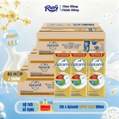 Combo 3 Thùng Aptamil Sữa Dinh Dưỡng Pha Sẵn Super Gold KID 180ml GẤP 3 lần DHA hỗ trợ phát triển trí não, Prebiotic