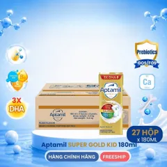 Combo 3 Thùng Aptamil Sữa Dinh Dưỡng Pha Sẵn Super Gold KID 180ml GẤP 3 lần DHA hỗ trợ phát triển trí não, Prebiotic