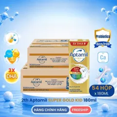 Combo 3 Thùng Aptamil Sữa Dinh Dưỡng Pha Sẵn Super Gold KID 180ml GẤP 3 lần DHA hỗ trợ phát triển trí não, Prebiotic