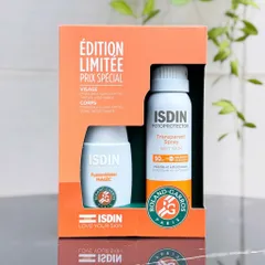 ISDIN Fusion Water Magic SPF50 & Xịt Transparent Spray 100ml - Bộ Chống Nắng Da Mặt & Cơ Thể, Ngừa Lão Hóa Tia UV