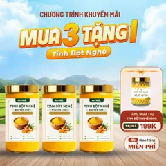 [ Combo 3 sản phẩm Tặng 1 lọ Viên Tinh Nghệ ] - Tinh Bột Nghệ Nguyên Chất 500g