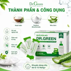 Combo 3 Hộp Muối Biển Nha Đam Dr.Green - Hỗ trợ viêm mũi, viêm xoang cho trẻ và người lớn