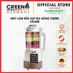 Máy Làm Sữa Hạt Tiêu Âm CREEN CR-600 Dung Tích 1,75L, 12 Chức Năng - Hàng Chính Hãng Bảo Hành 2 Năm