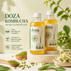 Trà Doza Kombucha (Bao bì mới) - 500Ml,Lên Men từ Giá Đỗ Sạch tốt cho hệ tiêu hóa,bổ sung lợi khuẩn,hết táo bón