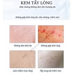 Kem Tẩy Lông Vĩnh Viễn Cho Nam Giới,Kem tẩy lông râu,tay,chân,triệt lông an toàn vĩnh viễn không gây kích ứng 60g