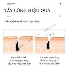 Kem Tẩy Lông Vĩnh Viễn Cho Nam Giới,Kem tẩy lông râu,tay,chân,triệt lông an toàn vĩnh viễn không gây kích ứng 60g