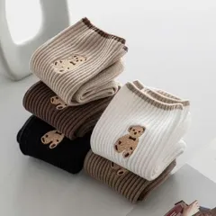 Sét 10 Đôi Tất Vớ Gấu Xám Cổ Cao Thoáng Nhẹ Phong Cách Hàn Quốc (Lẻ 5 Đôi)