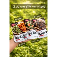 Combo 5 Gói Quẩy Rong Biển Tẩm Vừng Đen Mix Vị Tôm Cay Giòn Tan Đậm Vị - Quẩy Lắc Rong Biển Snack Ăn Vặt Nội Địa Trung