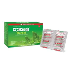 Viên ngậm SOS Cough Herbal không đường (10 vỉ x 4 viên) - Giúp bổ phế, giảm ho, đau họng