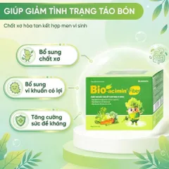 Cốm vi sinh Bio acimin Fiber bổ sung chất xơ tự nhiên cải thiện tình trạng táo bón hộp 30 gói