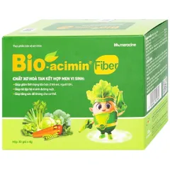 Cốm vi sinh Bio acimin Fiber bổ sung chất xơ tự nhiên cải thiện tình trạng táo bón hộp 30 gói