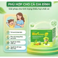 Cốm vi sinh Bio acimin Fiber bổ sung chất xơ tự nhiên cải thiện tình trạng táo bón hộp 30 gói