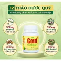 Viên hỗ trợ giảm triệu chứng đau do gút Gout Tâm Bình (60 viên)
