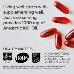 Omega-3 Krill Oil 1000mg - Hỗ trợ tim mạch tăng cường trí não thị lực chống lão hóa và bảo vệ tế bào chính hãng Mỹ