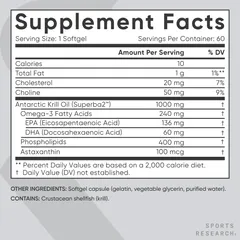 Omega-3 Krill Oil 1000mg - Hỗ trợ tim mạch tăng cường trí não thị lực chống lão hóa và bảo vệ tế bào chính hãng Mỹ