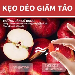Kẹo Dẻo Giấm Táo VTÉAY Vitamin B12, B9 Hỗ Trợ Tiêu Hóa, Giữ Dáng Apple Cider Vinegar Gummies (Hộp 60 Viên)