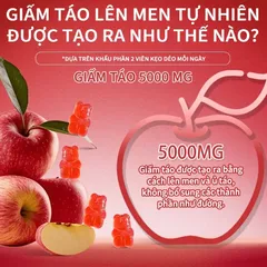 Kẹo Dẻo Giấm Táo VTÉAY Vitamin B12, B9 Hỗ Trợ Tiêu Hóa, Giữ Dáng Apple Cider Vinegar Gummies (Hộp 60 Viên)