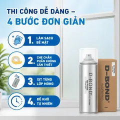Sơn Tạo Hiệu Ứng Mờ Kính D-BOND, chống tia UV, tạo không gian riêng tư cho phòng khách, phòng ngủ, phòng tắm - 400ml