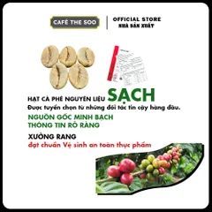 1KG Cà phê HẠT Robusta nguyên chất 100%, rang mộc đậm đà, Café The Soo