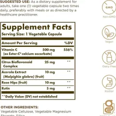 Viên uống Ester-C 500mg Vitamin C L/50v SOLGAR Hỗ trợ tăng đề kháng