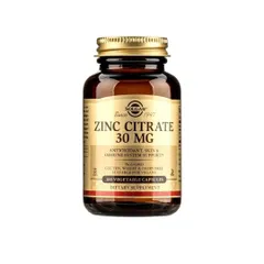 Viên uống Zinc Citrate 30mg L/100v SOLGAR Kẽm hữu cơ hỗ trợ đề kháng