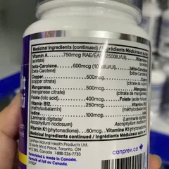 CanPrev Adult Multi – Đa Vitamin Và Khoáng Chất Không Chứa Sắt, Hỗ Trợ Sức Khỏe Toàn Diện