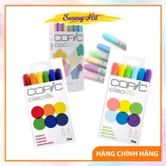 Bút tô màu Copic Ciao Marker Pastel set 6 màu, Bút tô màu cao cấp Nhật Bản