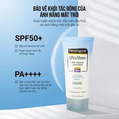 Kem Chống Nắng Neutrogena Ultra Sheer Dry Touch SPF 50/100+ 88ml - Bảo Vệ Da Toàn Diện, Thẩm Thấu Nhanh, Không Nhờn Dính 619720 - Với công thức độc quyền, sản phẩm này không chỉ giúp bảo vệ làn da khỏ