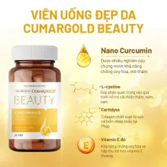 Viên uống đẹp da Curma gold beauty hộp 30 viên chống Ôxi hóa hạn chế lão hóa , giảm khô da, nhăn da sạm da