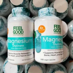 Viên uống Feel Good Magnesium Glycinate High Absorption |180 viên| Thư giãn hệ thần kinh & cơ bắp - Củng cố xương & Ổn định tim mạch [SP Chuẩn Mỹ không tem]