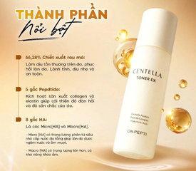 Toner Centella EX Dr.Pepti - 180ml Nước Hoa Hồng Chiết Xuất Rau Má, Làm Dịu Da, Hỗ Trợ Kháng Khuẩn, Phù Hợp Da Nhạy Cảm