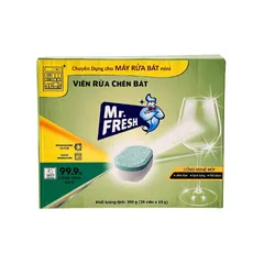 Viên Rửa Chén Bát Mr.Fresh - Hộp 39 Viên x 10G Cho Máy Rửa Chén, Hiệu Quả Làm Sạch Tối Ưu, Dễ Sử Dụng