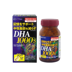 Viên uống bổ não DHA 1000mg ITOH Nhật Bản - 120 viên, Tăng cường trí nhớ, bảo vệ sức khỏe não bộ và tim mạch