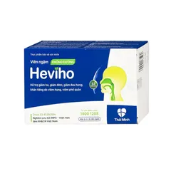 Viên ngậm ho Heviho Thái Minh Không Đường - Hỗ Trợ Giảm Ho, Đờm, Đau Họng - Hộp 18 Viên