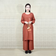 Áo Dài Cách Tân Đi Chùa Hoa Sen - Thiết Kế Hiện Đại, Thanh Lịch - Size S, M, L Cho Nữ Giới Thời Trang Việt Nam