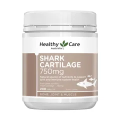 Viên uống hỗ trợ xương khớp Healthy Care Shark Cartilage 750mg - Hỗ trợ vận động khớp, giảm đau, 200 viên Úc