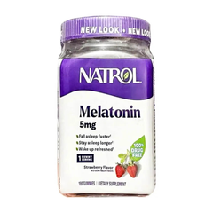 Kẹo Dẻo Ngủ Ngon Natrol 5mg Vị Dâu - Hỗ Trợ Giấc Ngủ Chất Lượng - 180 Viên Nhập Khẩu Mỹ