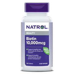 Viên uống Natrol Biotin 10,000mcg Mỹ - Hỗ trợ mọc tóc, Thực phẩm chức năng làm đẹp, 100 viên nang tiện dụng