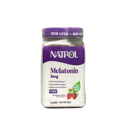 Kẹo dẻo hỗ trợ ngủ ngon Natrol 5mg - Giảm khó ngủ và thức dậy giữa đêm, 180 viên hương dâu tự nhiên, an toàn cho người lớn