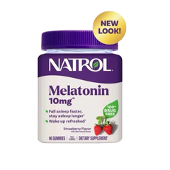 Viên Kẹo Dẻo Natrol Sleep 10mg - Hỗ Trợ Ngủ Ngon Giấc, Giảm Mất Ngủ, Hương Vị Dâu Tự Nhiên, Không Gluten, Drug-Free