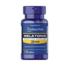 Viên uống hỗ trợ giấc ngủ Puritan's Pride Nighttime Sleep Aid 3mg - 60 viên cải thiện giấc ngủ tự nhiên và giảm căng thẳng.