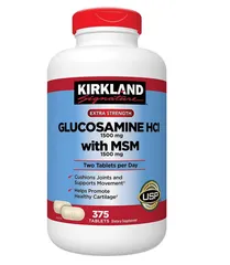 Viên uống bổ khớp Kirkland Signature Glucosamine HCL & MSM 1500mg - Hỗ trợ xương khớp - Hộp 375 viên Mỹ chất lượng cao