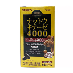 Viên Uống Orihiro Nattokinase 4000FU - Hỗ Trợ Giảm Nguy Cơ Hình Thành Huyết Khối, Bổ Não, Tăng Cường Trí Nhớ, Hộp 60 Viên