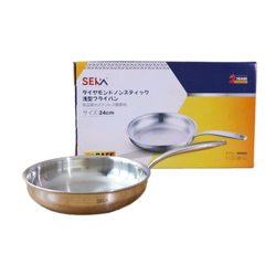 Chảo Inox Nông Lòng Vân Kim Cương Seka 3 Lớp Chống Dính - Bếp Từ, Chiên Xào Hiệu Quả, An Toàn Cho Sức Khỏe