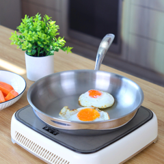 Chảo Inox Nông Lòng Seka Nanomax SK8024 - 24cm, Chống Dính Tự Thân, Bền Bỉ, Phù Hợp Mọi Loại Bếp, An Toàn Sức Khỏe